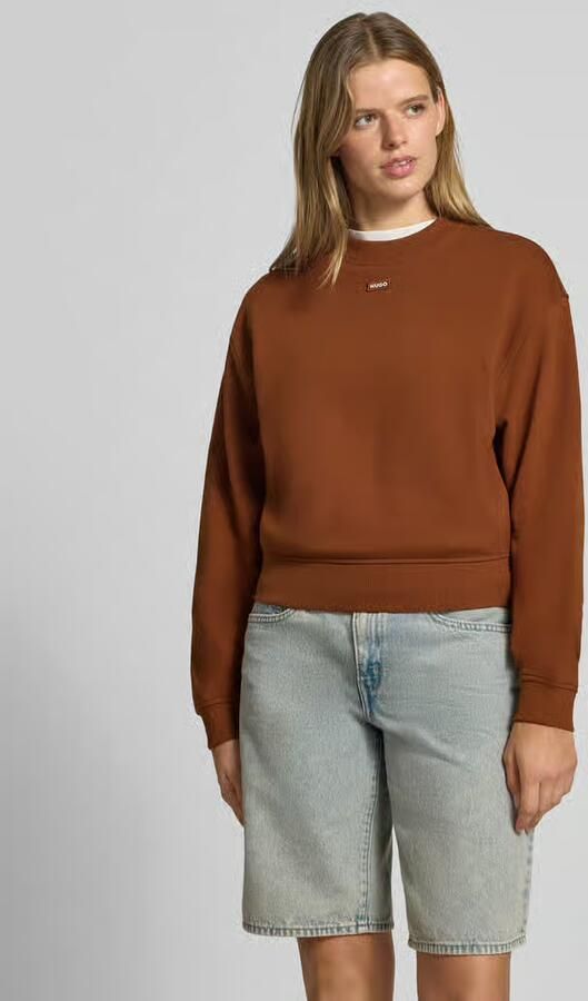 HUGO Blue Regular fit sweatshirt van puur katoen model 'Delessa_B' - Foto 2