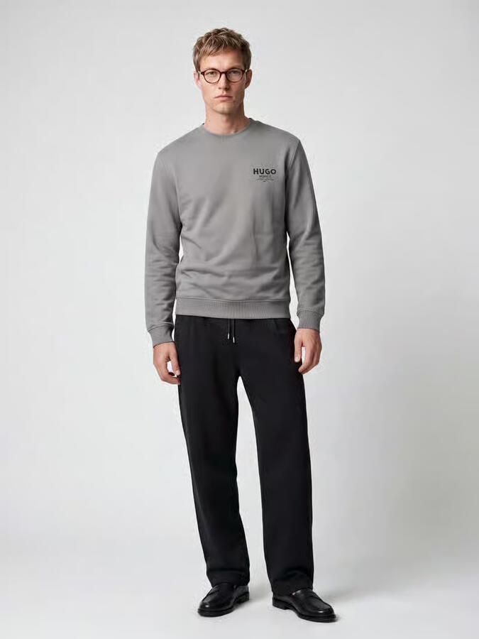 HUGO Blue Regular fit sweatshirt van puur katoen model 'Nespon' - Foto 2