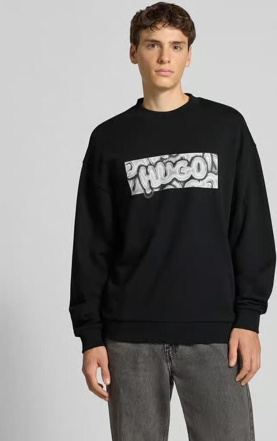HUGO Blue Regular fit sweatshirt van puur katoen model 'NEWIREX' - Foto 2