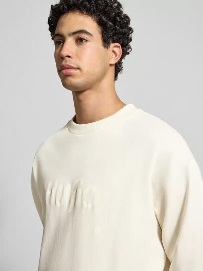 Hugo Blue Regular fit sweatshirt van puur katoen model 'NIEROFIX_CREW' - Foto 2