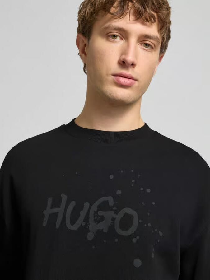 Hugo Blue Regular fit sweatshirt van puur katoen model 'NIEROFIX_CREW' - Foto 2