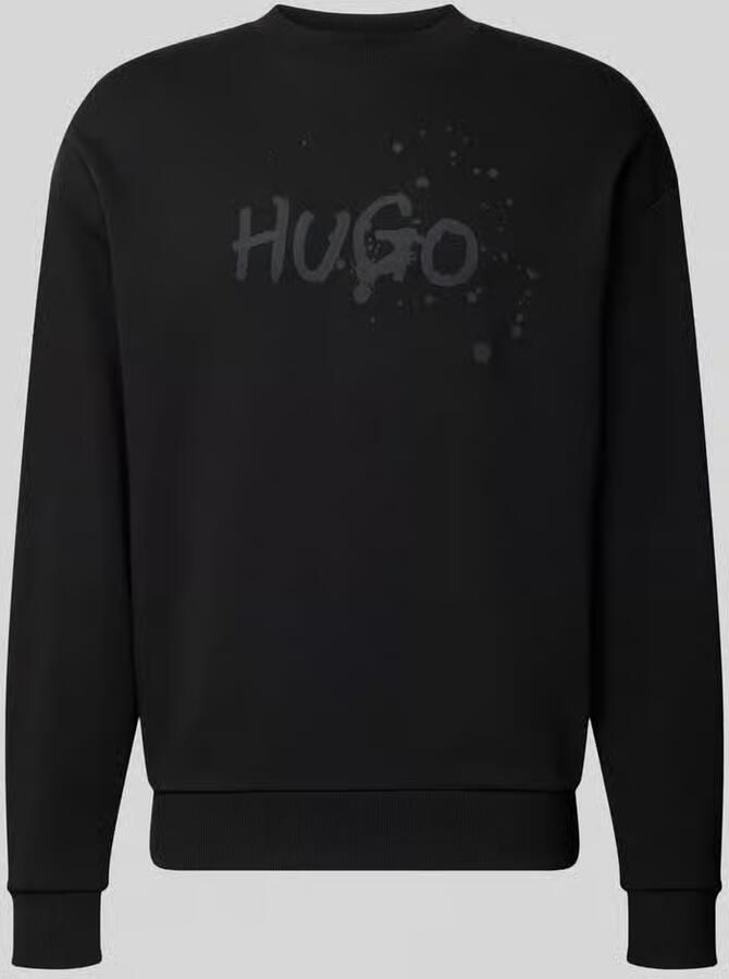 Hugo Blue Regular fit sweatshirt van puur katoen model 'NIEROFIX_CREW'