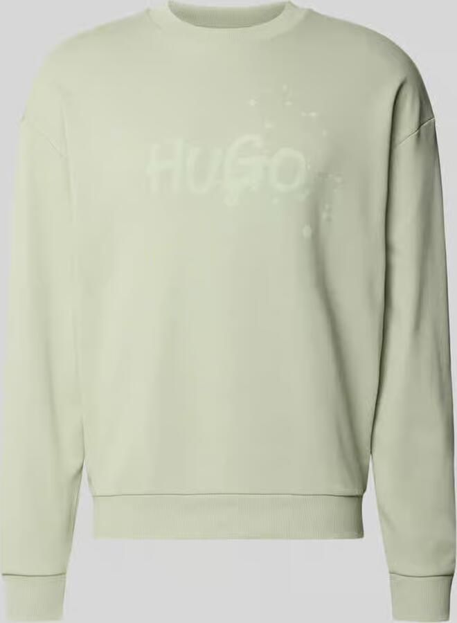 Hugo Blue Regular fit sweatshirt van puur katoen model 'NIEROFIX_CREW'