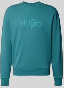 HUGO Blue Regular fit sweatshirt van puur katoen Model 'NIEROFIX_CREW'