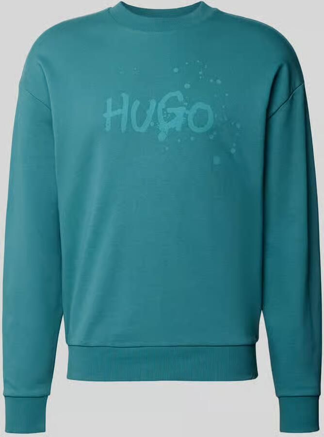 Hugo Blue Regular fit sweatshirt van puur katoen model 'NIEROFIX_CREW'