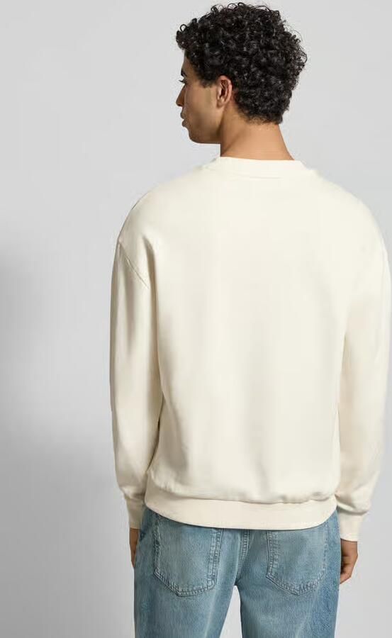 HUGO Blue Regular fit sweatshirt van puur katoen Model 'NIEROFIX_CREW' - Foto 3