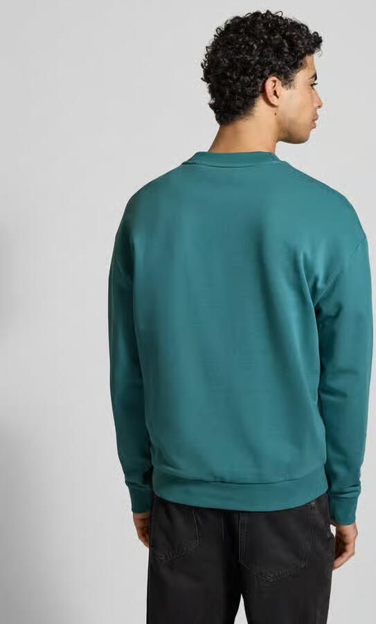 HUGO Blue Regular fit sweatshirt van puur katoen Model 'NIEROFIX_CREW' - Foto 3