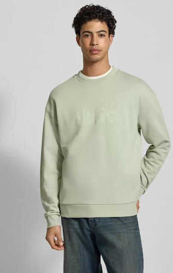 HUGO Blue Regular fit sweatshirt van puur katoen Model 'NIEROFIX_CREW' - Foto 3
