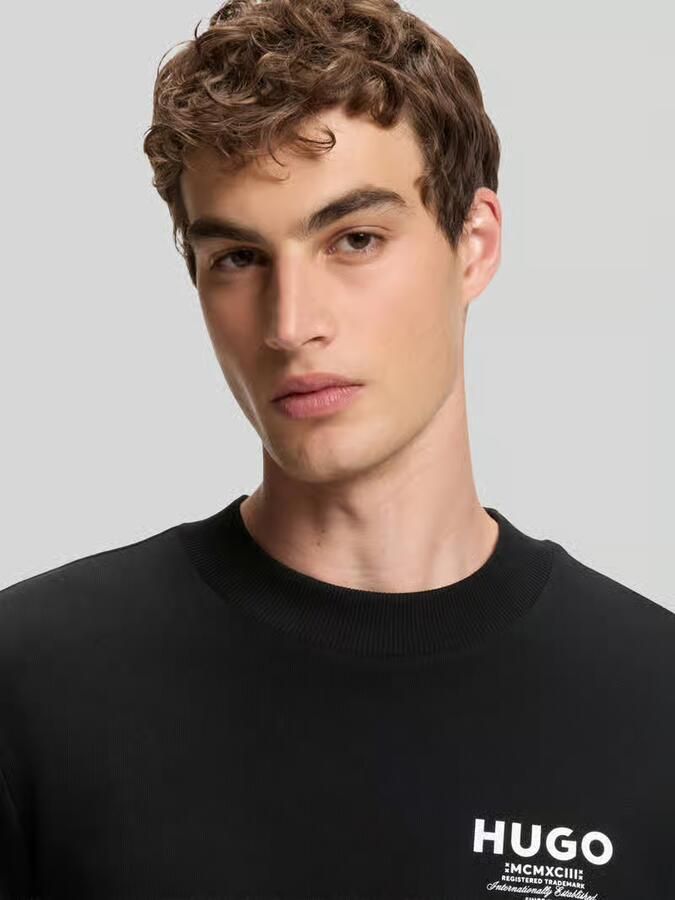 HUGO Blue Regular fit sweatshirt van zuivere katoen model 'Nespon'