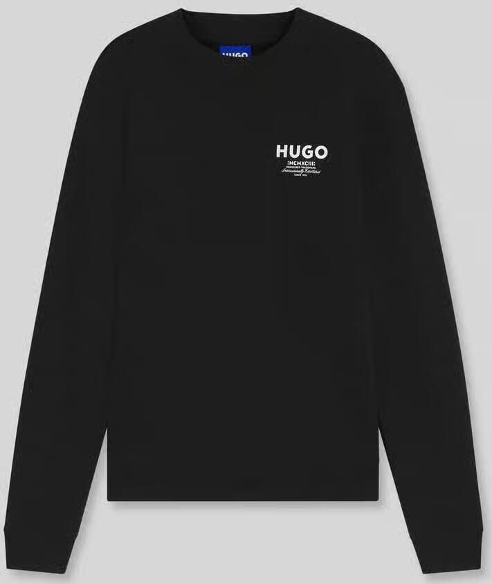 HUGO Blue Regular fit sweatshirt van zuivere katoen model 'Nespon' - Foto 2
