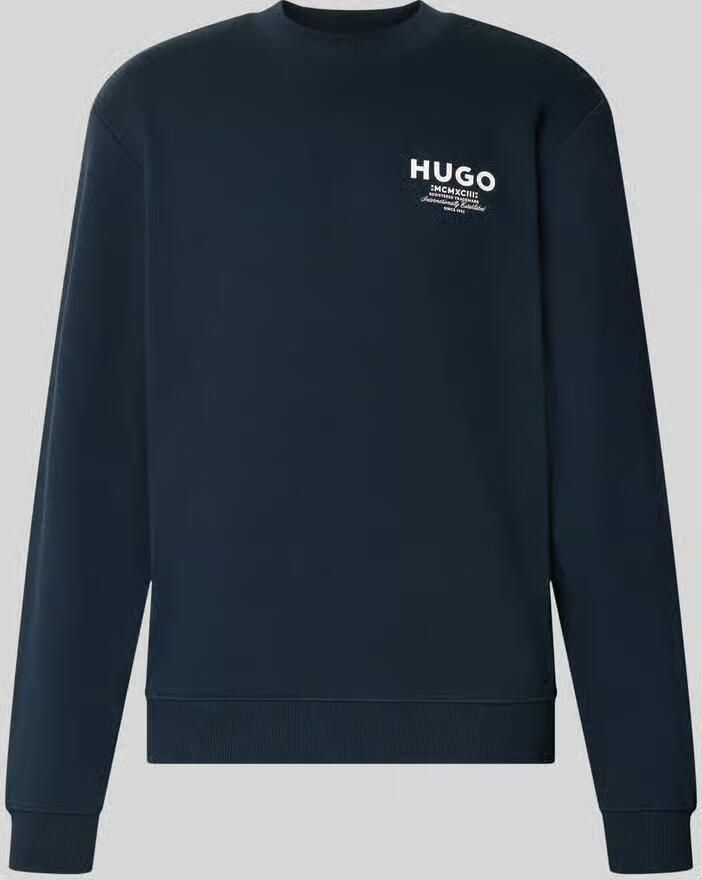 HUGO Blue Regular fit sweatshirt van zuivere katoen model 'Nespon'