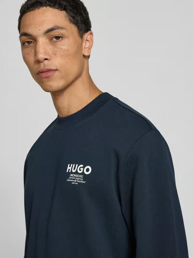 HUGO Blue Regular fit sweatshirt van zuivere katoen model 'Nespon' - Foto 2