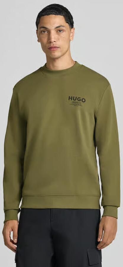 HUGO Blue Regular fit sweatshirt van zuivere katoen model 'Nespon' - Foto 3