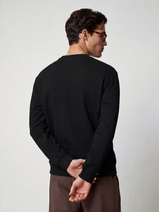 HUGO Blue Regular fit sweatshirt van zuivere katoen model 'Nodacrew' - Foto 2