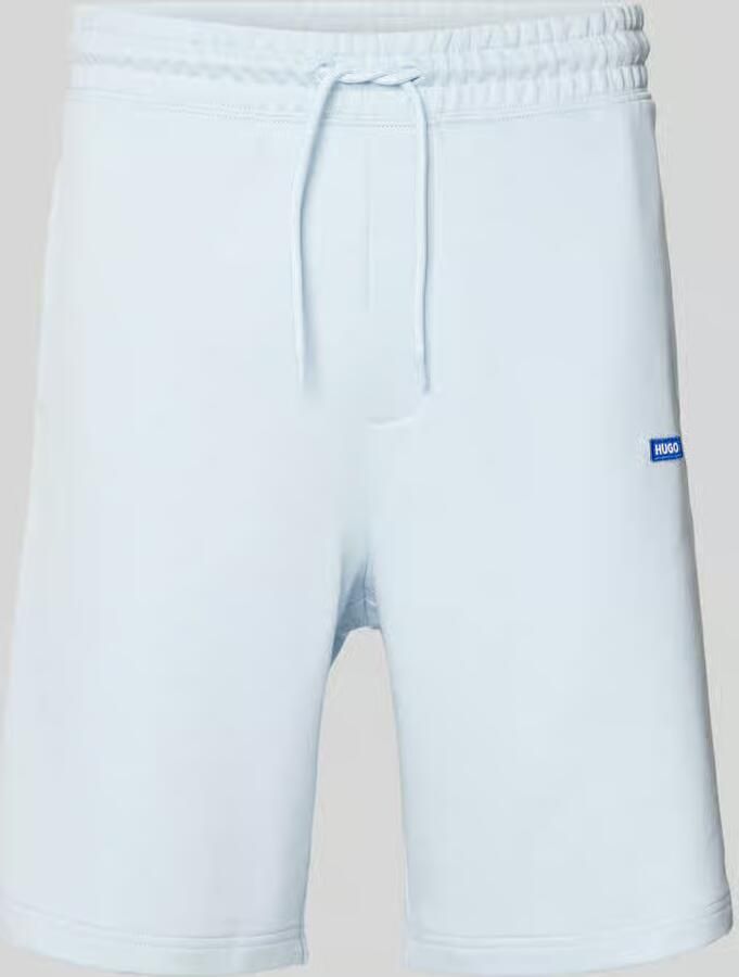 Hugo Blue Regular fit sweatshorts met labelbadge model 'Nasensio' - Foto 2