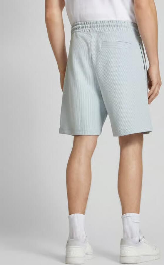 Hugo Blue Regular fit sweatshorts met structuurmotief model 'Nuwafflo'