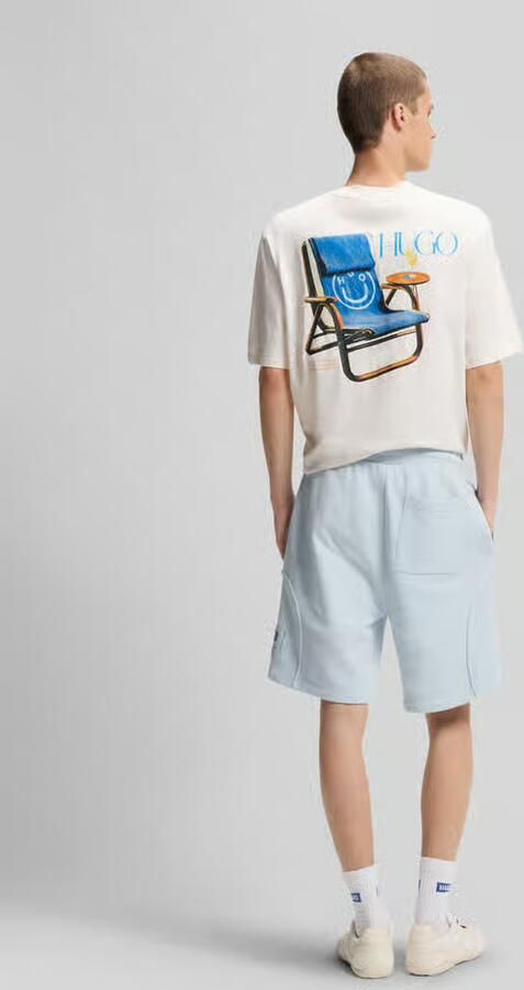 HUGO Blue regular fit sweatshorts van katoenmix model 'NURAZORT' - Foto 4