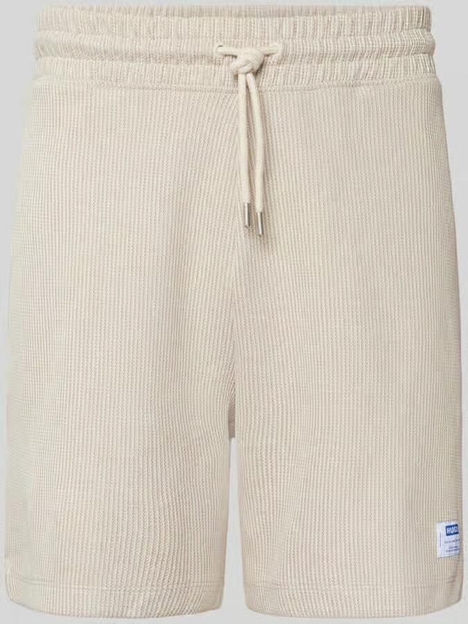 Hugo Blue Regular fit sweatshorts met labelpatch model 'Nuwafflo' - Foto 2