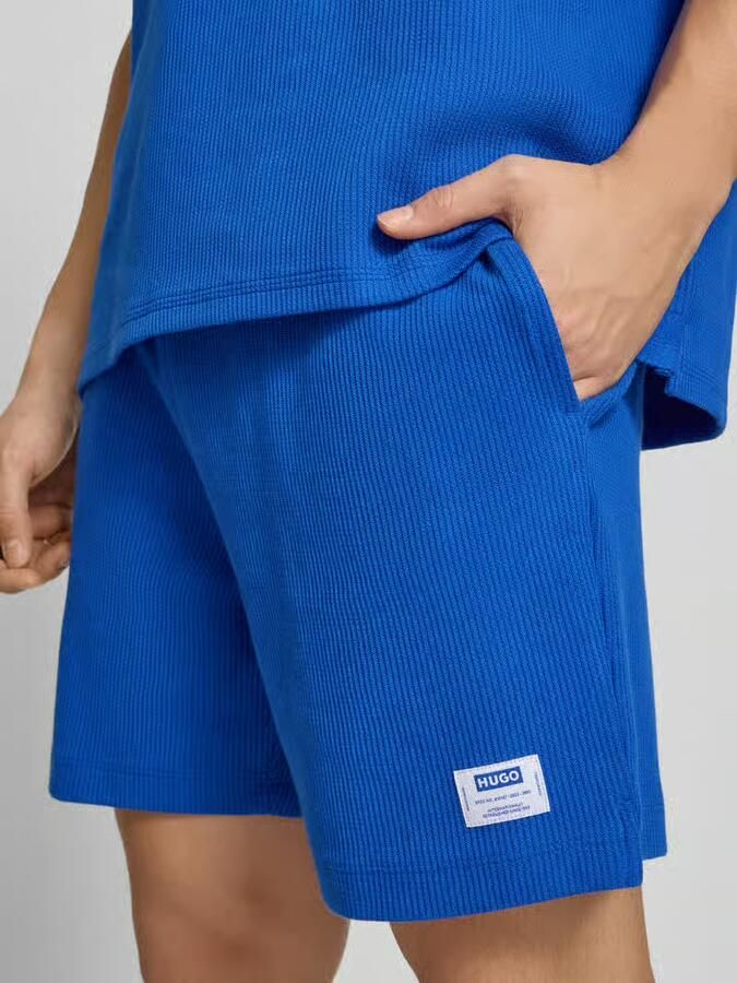 HUGO Blue regular fit sweatshorts van katoenmix model 'NUWAFFLO'