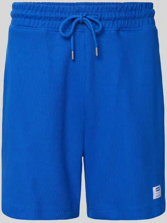 HUGO Blue regular fit sweatshorts van katoenmix model 'NUWAFFLO' - Foto 2