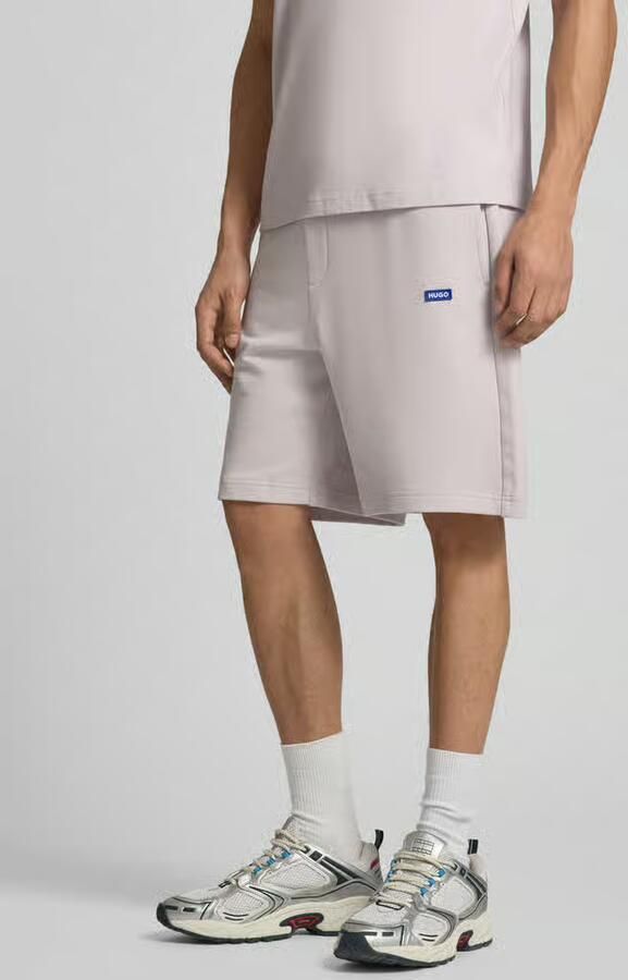 HUGO Blue Regular fit sweatshorts van puur katoen Model 'NASENSIO' - Foto 4