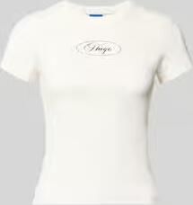 HUGO Blue regular fit T-shirt van katoenmix model '90 s TEE_B'