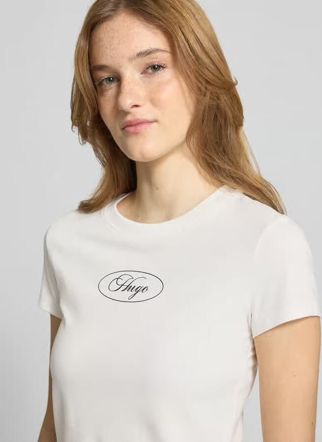 HUGO Blue regular fit T-shirt van katoenmix model '90 s TEE_B'