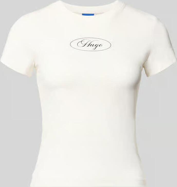 HUGO Blue regular fit T-shirt van katoenmix model '90 s TEE_B' - Foto 2