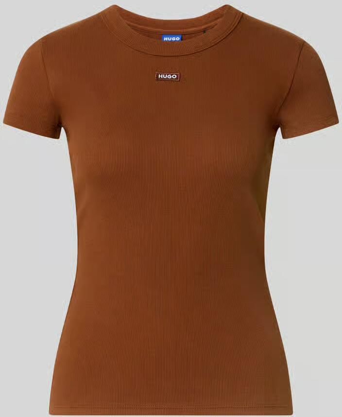 HUGO Blue Regular fit t-shirt van katoenmix model 'Easy Tee_B'