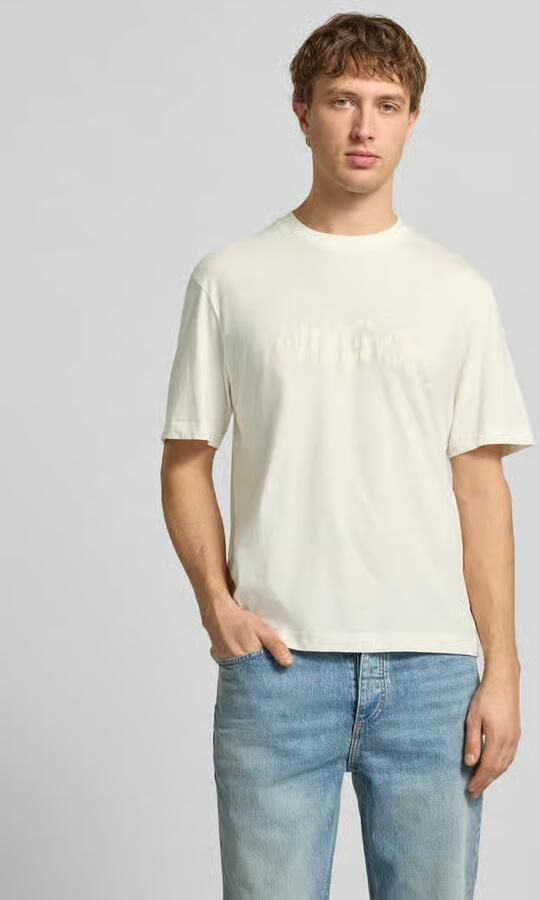 HUGO Blue Regular fit T-shirt van pure katoen model 'NIEROFIX_U261' - Foto 4
