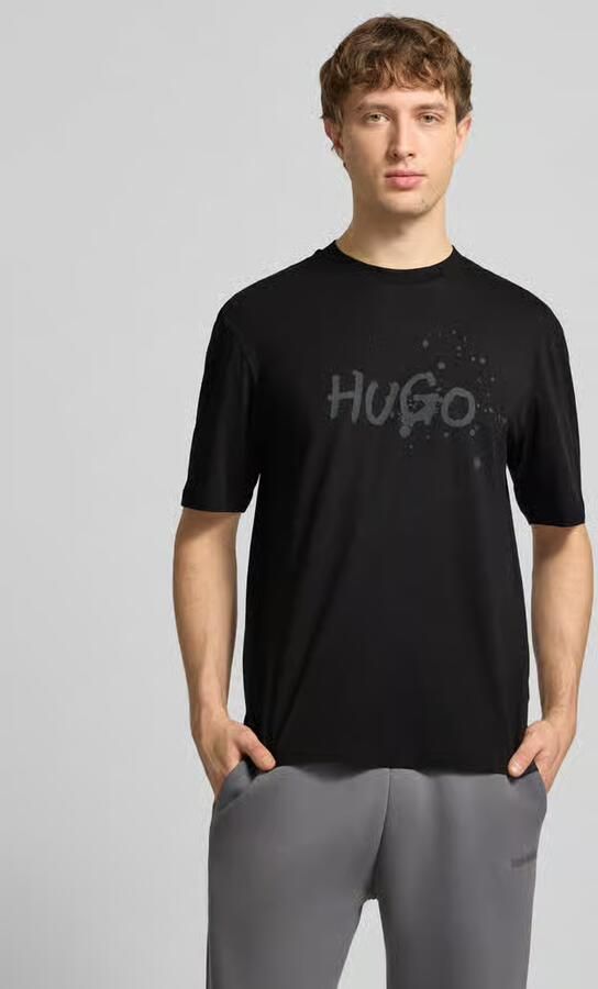 HUGO Blue Regular fit T-shirt van pure katoen model 'NIEROFIX_U261'