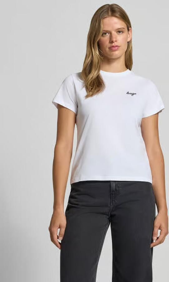 HUGO Blue Regular fit t-shirt van puur katoen model 'Damatee_B' - Foto 2