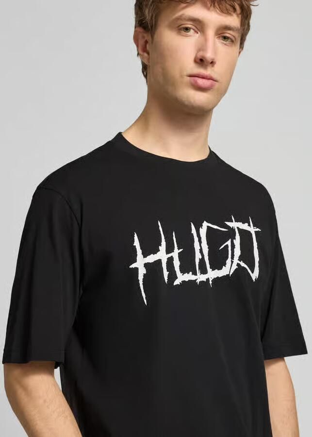 Hugo Blue Regular fit T-shirt van puur katoen model 'NAMERIX'