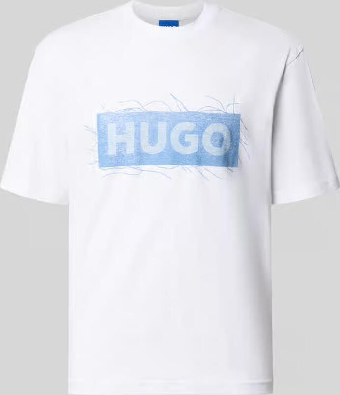 HUGO Blue Regular fit t-shirt van puur katoen model 'Naxter'