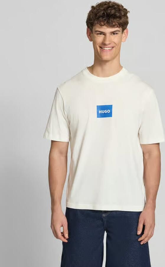 HUGO Blue regular fit T-shirt van puur katoen model 'NAYONIX' - Foto 4