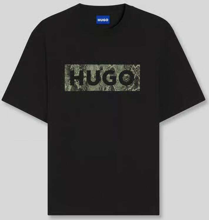 HUGO Blue Regular fit t-shirt van puur katoen model 'NERPIENT' - Foto 2