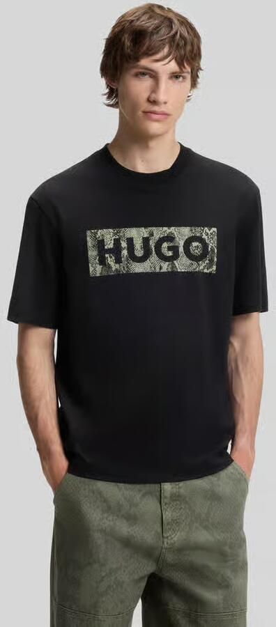 HUGO Blue Regular fit t-shirt van puur katoen model 'NERPIENT' - Foto 5