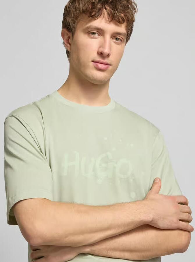 Hugo Blue Regular fit T-shirt van puur katoen model 'NIEROFIX_U261'