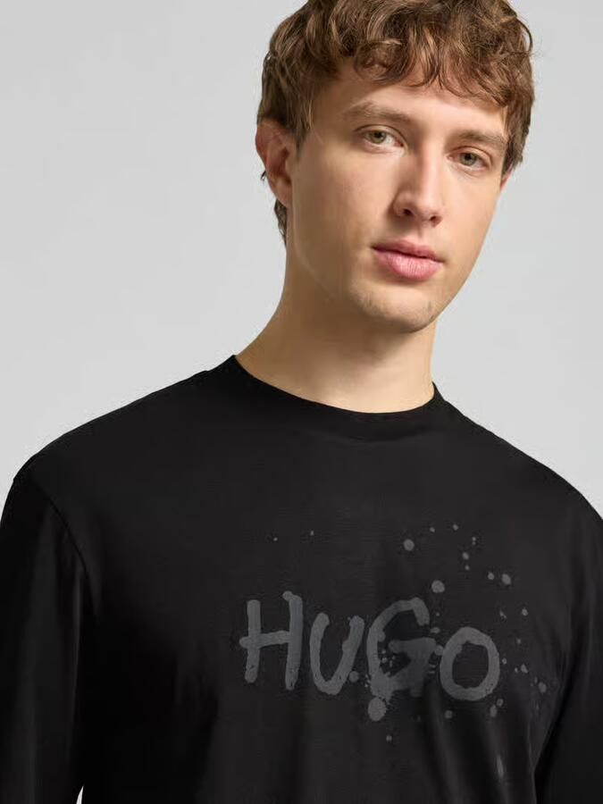 Hugo Blue Regular fit T-shirt van puur katoen model 'NIEROFIX_U261'