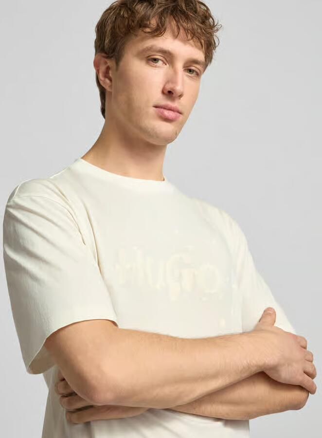 Hugo Blue Regular fit T-shirt van puur katoen model 'NIEROFIX_U261'