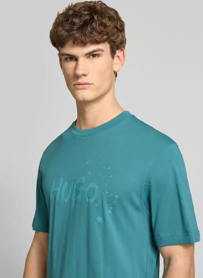 Hugo Blue Regular fit T-shirt van puur katoen model 'NIEROFIX_U261'