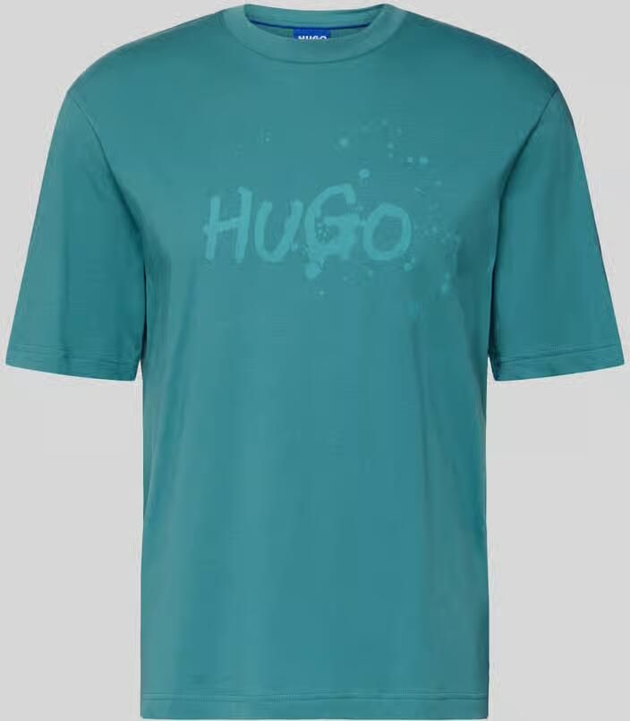 Hugo Blue Regular fit T-shirt van puur katoen model 'NIEROFIX_U261' - Foto 2