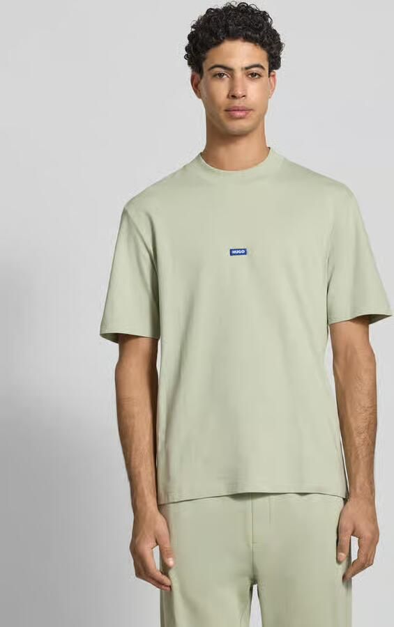 Hugo Blue Regular fit T-shirt van puur katoen model 'NIEROS' - Foto 3
