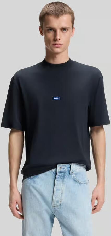 HUGO Blue regular fit T-shirt van puur katoen model 'NIEROS' - Foto 4