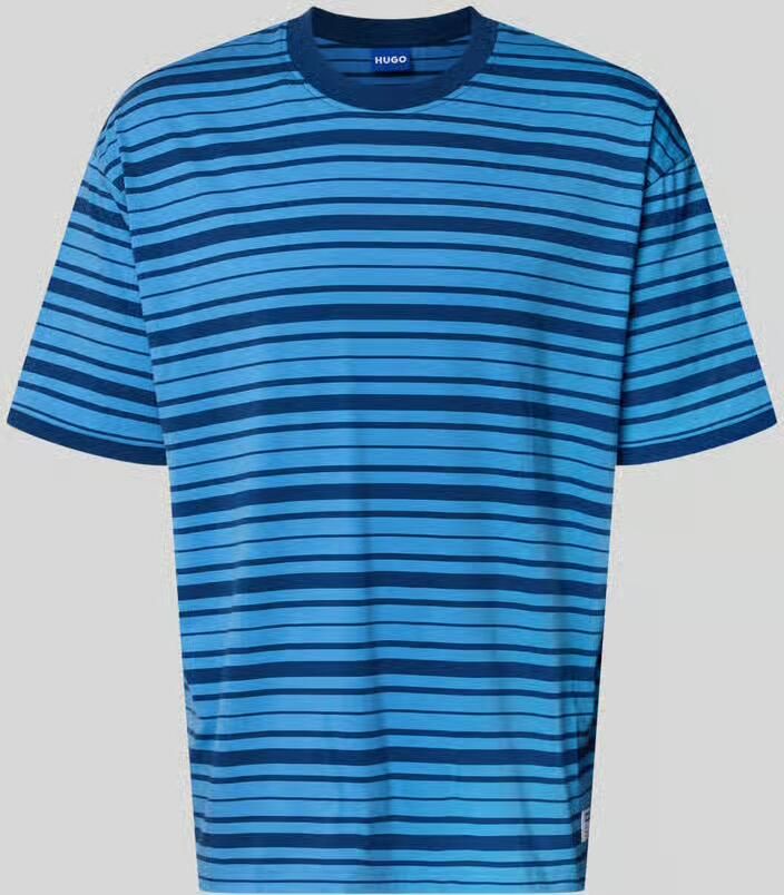 HUGO Blue Regular fit t-shirt van puur katoen model 'Nistripe'