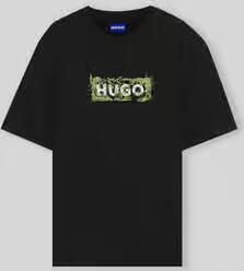 HUGO Blue Regular fit t-shirt van puur katoen model 'Niviotee'