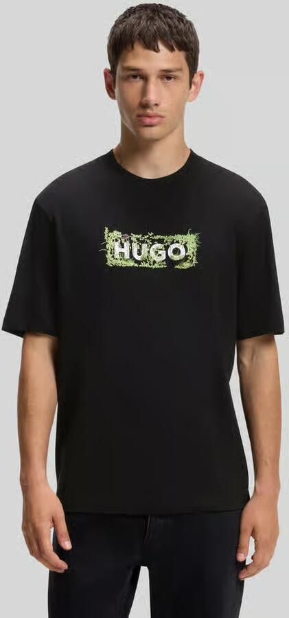 HUGO Blue Regular fit t-shirt van puur katoen model 'Niviotee' - Foto 3