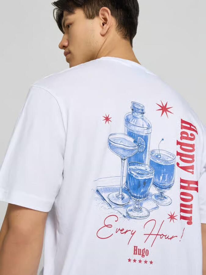 HUGO Blue Regular fit T-shirt van puur katoen model 'NUCAVO'
