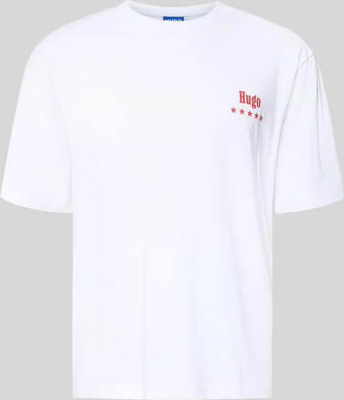 HUGO Blue Regular fit T-shirt van puur katoen model 'NUCAVO' - Foto 2