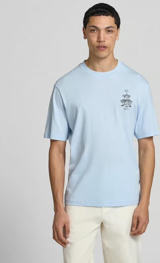 HUGO Blue Regular fit T-shirt van puur katoen model 'NUCAVO' - Foto 4